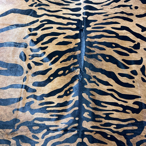Java Tiger Cowhide Rug Size: 7.5x7 feet Z-156