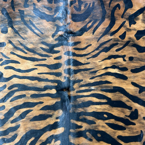 Java Tiger Cowhide Rug Size: 7.2x7 feet Z-157