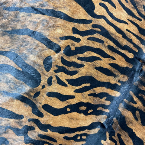 Java Tiger Cowhide Rug Size: 7.2x7 feet Z-157