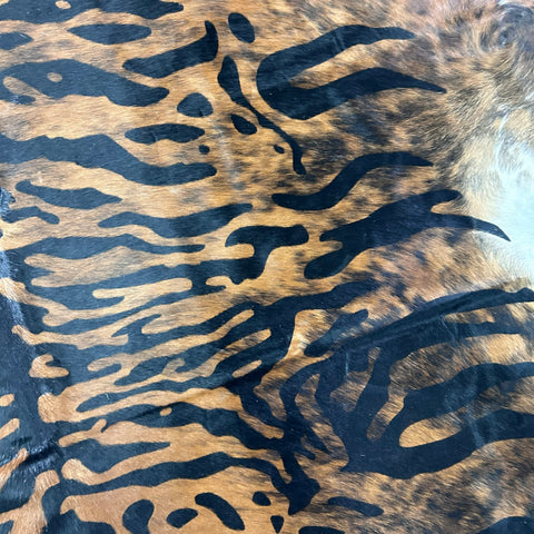 Java Tiger Cowhide Rug Size: 7.2x7 feet Z-157