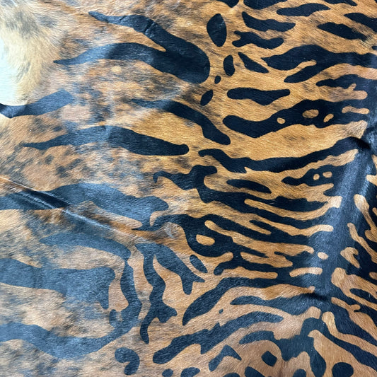 Java Tiger Cowhide Rug Size: 7.2x7 feet Z-157