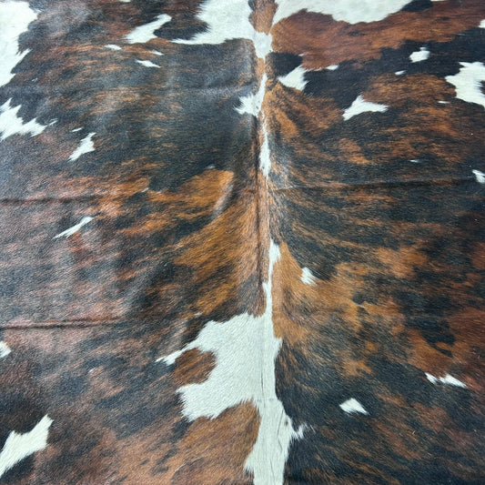 Tricolor Cowhide Rug Size: 8x7 feet X-052