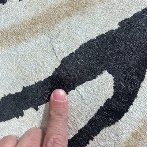 Genuine Zebra Cowhide Rug (lighter inner stripes) Size: 7x6 feet Z-158