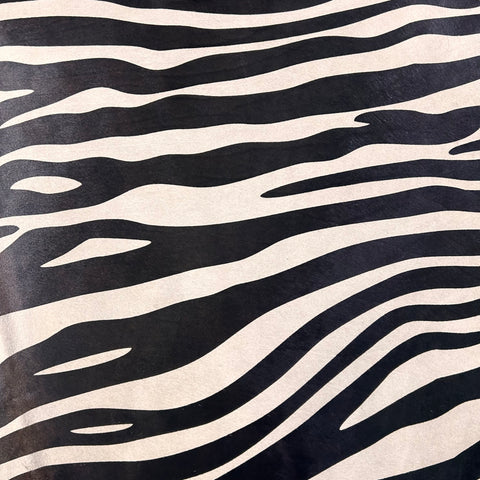 Zebra Print Cowhide Rug (horizontal stripes) Size: 7x6 feet D-548