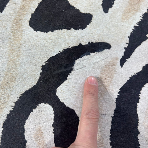 Genuine Zebra Cowhide Rug (lighter inner stripes) Size: 7x6 feet Z-158