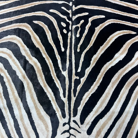 Genuine Zebra Cowhide Rug (lighter inner stripes) Size: 7x6 feet Z-159