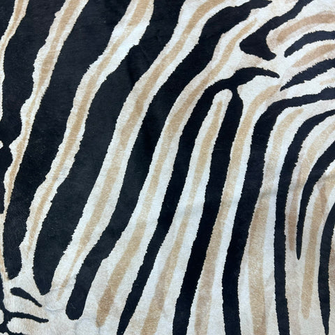 Genuine Zebra Cowhide Rug (lighter inner stripes) Size: 7x6 feet Z-159