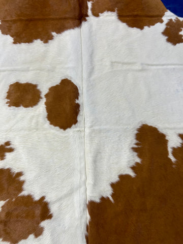 Brown & White Cowhide Rug Size: 8x7 feet M-1643