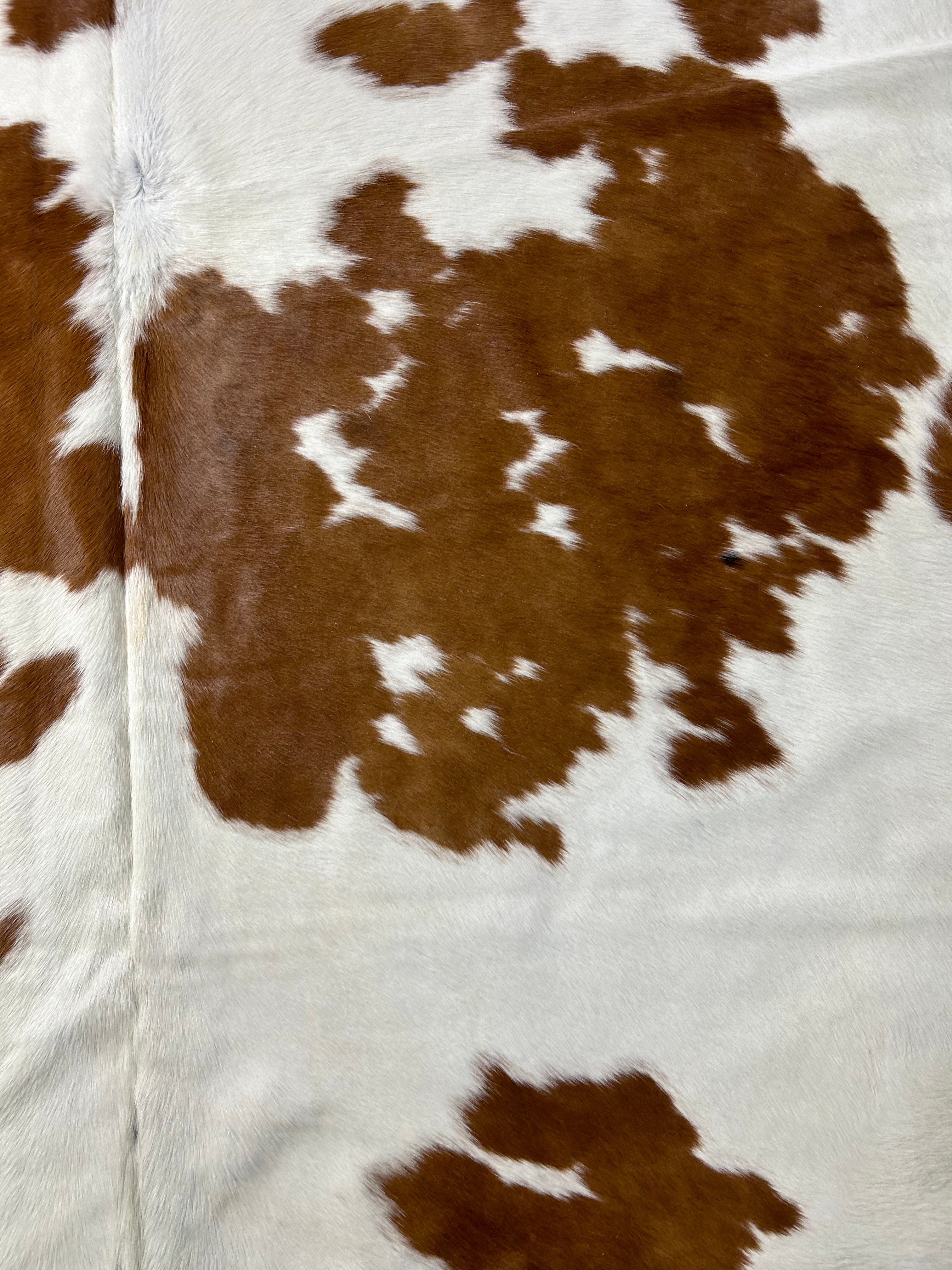 Brown & White Cowhide Rug Size: 7x6.2 feet M-1644
