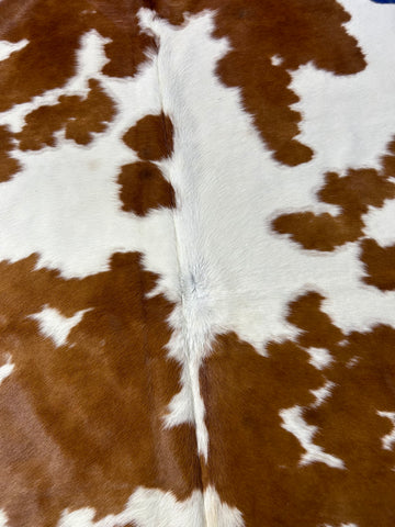 Brown & White Cowhide Rug Size: 7x6.2 feet M-1644