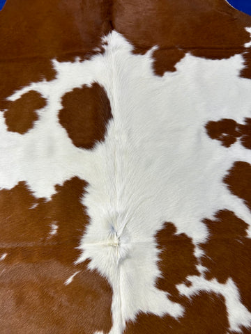 Brown & White Cowhide Rug Size: 7.2x6 feet M-1645