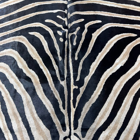 Genuine Zebra Cowhide Rug (lighter inner stripes) Size: 7x6 feet Z-161