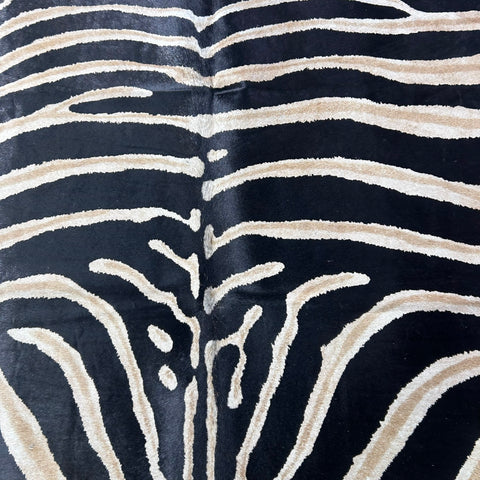 Genuine Zebra Cowhide Rug (lighter inner stripes) Size: 7x6 feet Z-162