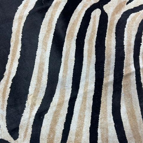 Genuine Zebra Cowhide Rug (lighter inner stripes) Size: 7x6 feet Z-162