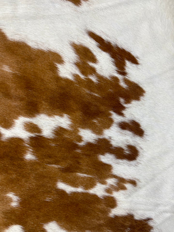 Brown & White Cowhide Rug (lighter brown) Size: 7.5x6.5 feet M-1647