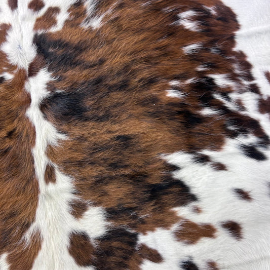 Tricolor Cowhide Rug (38.25 sq ft) Size: 7.5x6.7 feet Colombia-102A