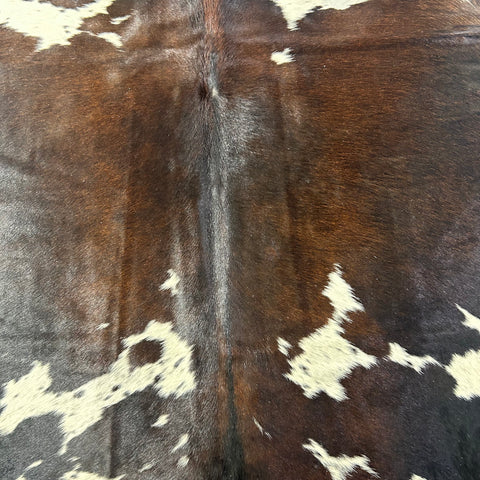 Dark Chocolate & White Spotted Cowhide Rug Size: 8x7 feet D-562