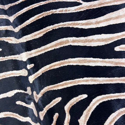 Dark Genuine Zebra Cowhide Rug Size: 7x5.7 feet Z-011