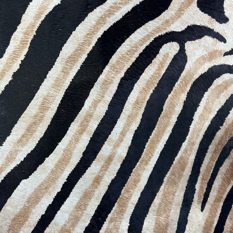 Dark Genuine Zebra Cowhide Rug Size: 7x5.7 feet Z-011