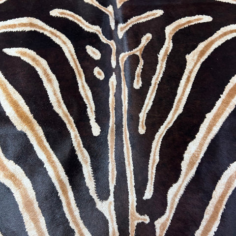 Dark Genuine Zebra Cowhide Rug Size: 7x5.7 feet Z-012