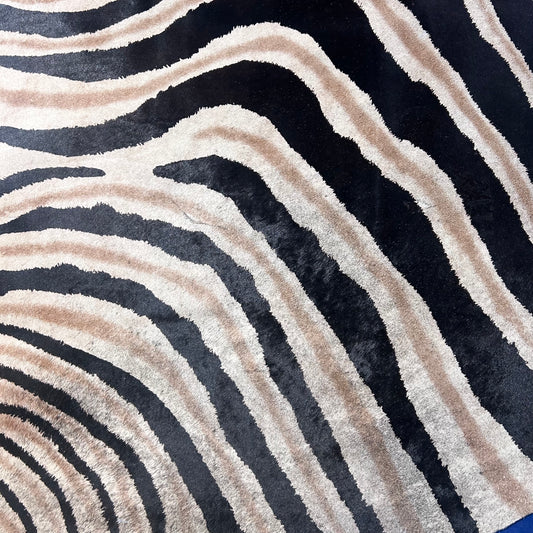 Dark Genuine Zebra Cowhide Rug Size: 7.2x6 feet Z-014
