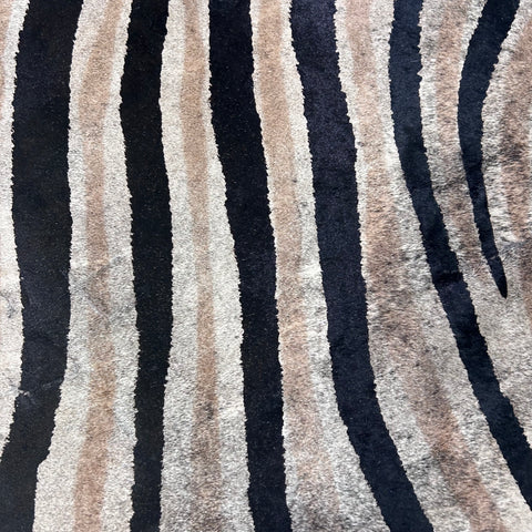 Dark Genuine Zebra Cowhide Rug Size: 7.2x6 feet Z-014