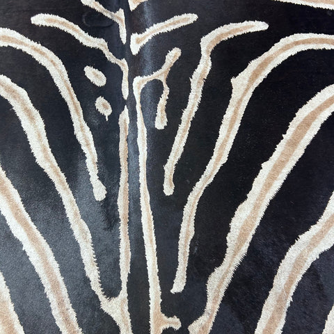 Dark Genuine Zebra Cowhide Rug Size: 7.2x6 feet Z-014