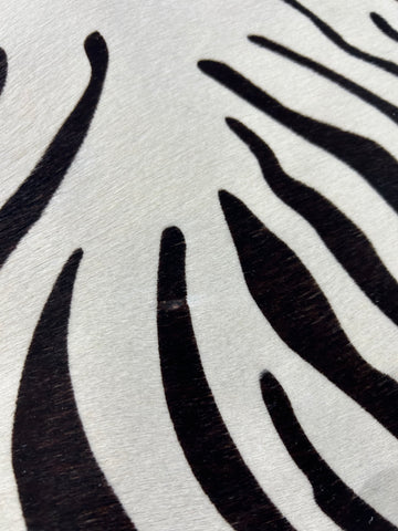 Zebra Print Cowhide Rug (patch) Size: 7x5.5 feet M-1667
