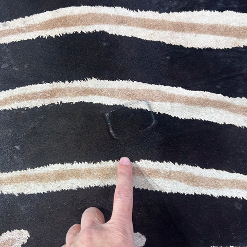 Dark Genuine Zebra Cowhide Rug Size: 7.2x6 feet Z-014