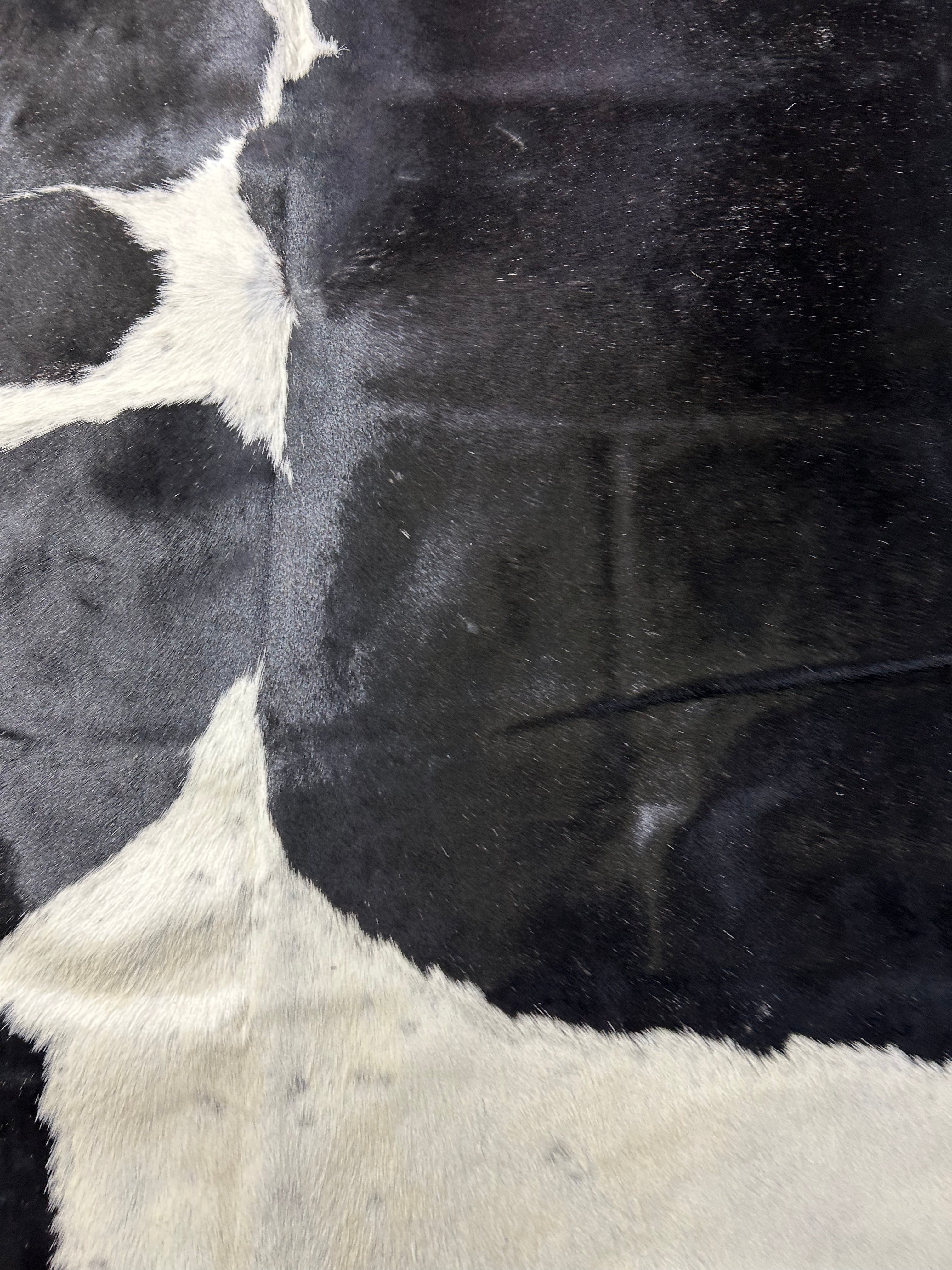 Black & White Cowhide Rug Size: 5.5x5.2 feet M-1669