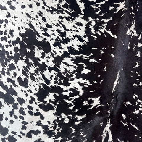 Speckled Black and White Printed Cowhide Rug Size: 7x5.5 feet Z-018