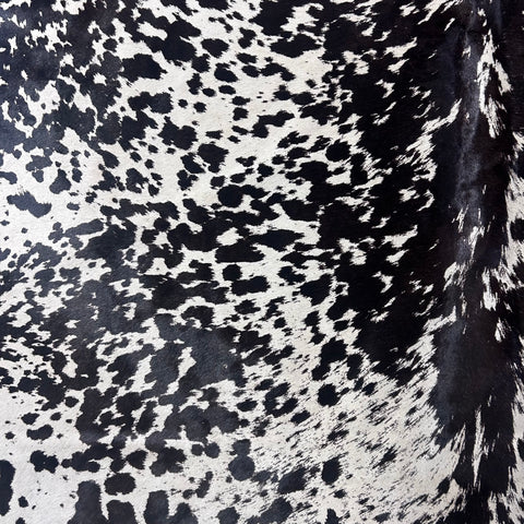 Speckled Black and White Printed Cowhide Rug Size: 7x5.5 feet Z-019