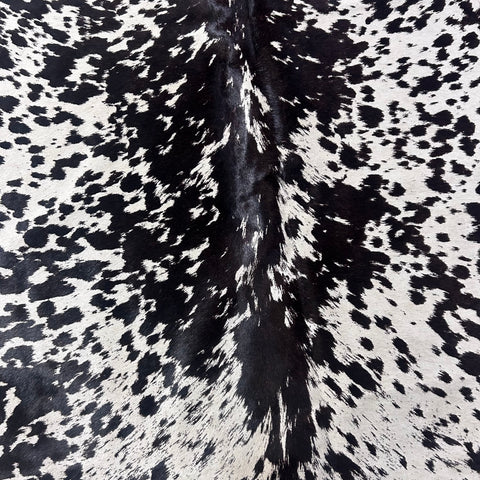 Speckled Black and White Printed Cowhide Rug Size: 7x5.5 feet Z-019