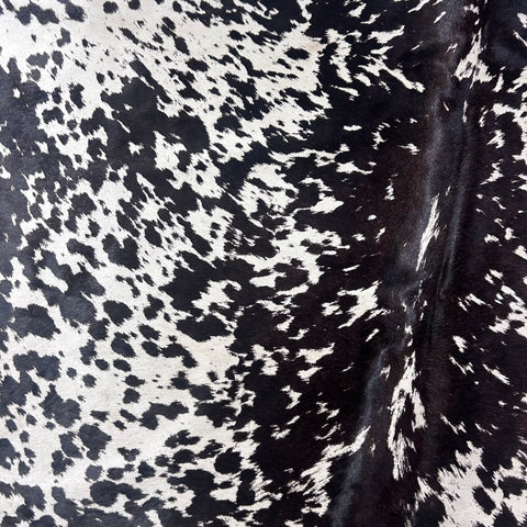 Speckled Black and White Printed Cowhide Rug Size: 7x5.5 feet Z-019
