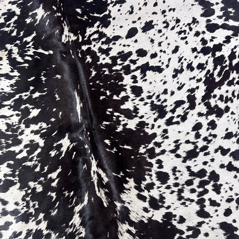 Speckled Black and White Printed Cowhide Rug Size: 7x5.5 feet Z-019
