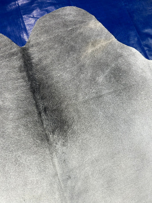 Solid Grey Cowhide Rug Size: 7.5x6.7 feet M-1682