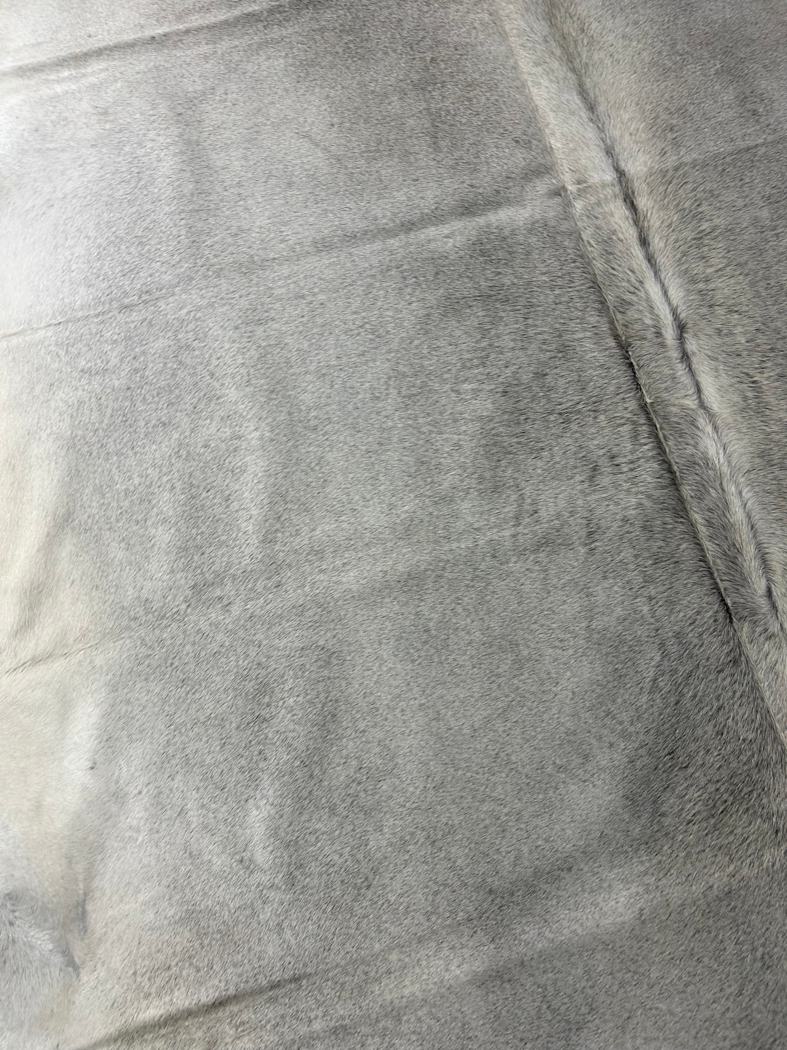 Solid Grey Cowhide Rug Size: 7x6.2 feet M-1685