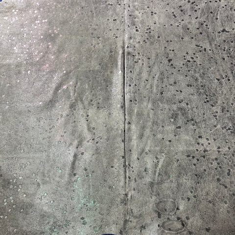 Dark Silver Metallic Cowhide Rug Size: 7x6 feet Z-344