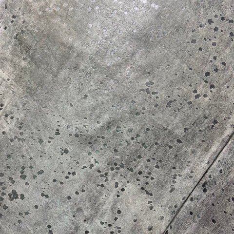 Dark Silver Metallic Cowhide Rug Size: 7x6 feet Z-344