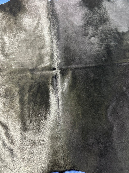Dyed Black Cowhide Rug Size: 5.7 ft x 5.5 ft D-011