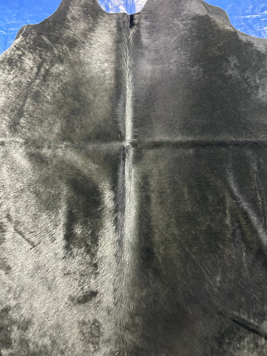 Dyed Black Cowhide Rug Size: 6 ft x 5.2 ft D-013