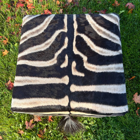 Real Zebra Ottoman Cube 20 H X 20 X 20" Zebra Skin Hair-on Ottoman # 2