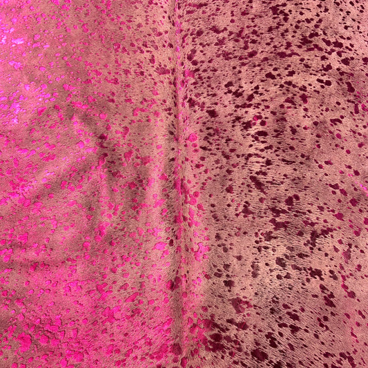 Pink Metallic Cowhide Rug Size: 5.5x5 feet Z-347