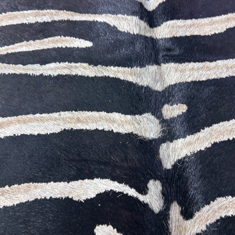 Genuine Zebra Cowhide Rug (lighter inner stripes) Size: 7x6 feet Z-173
