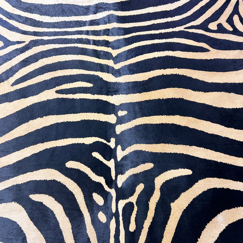 Genuine Zebra Print (beige background/ some scars) Size: 7.7x6.2 feet Z-348