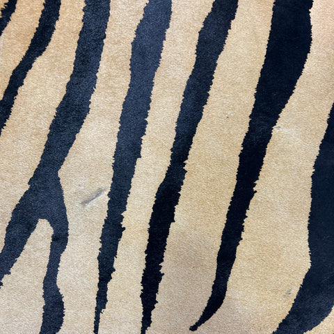 Genuine Zebra Print (beige background/ some scars) Size: 7.7x6.2 feet Z-348