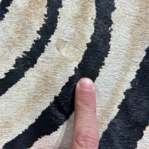 Genuine Zebra Cowhide Rug (lighter inner stripes) Size: 7x6 feet Z-173