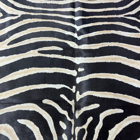 Genuine Zebra Cowhide Rug (lighter inner stripes) Size: 7x6 feet Z-174