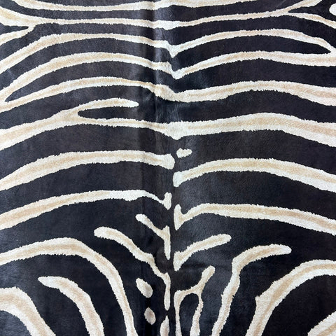 Genuine Zebra Cowhide Rug (lighter inner stripes) Size: 7x6 feet Z-175
