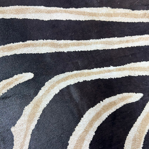 Genuine Zebra Cowhide Rug (lighter inner stripes) Size: 7x6 feet Z-175